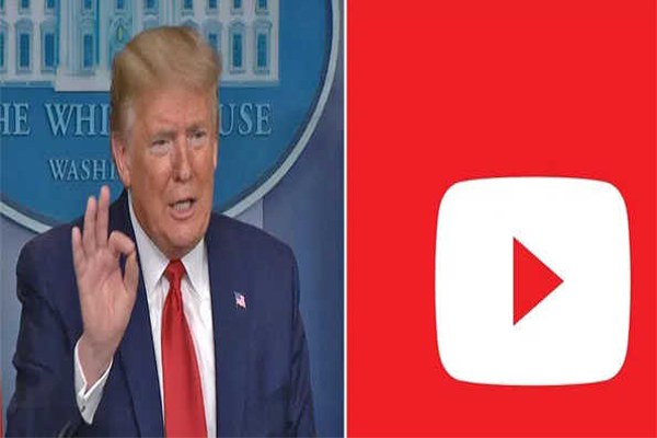 US President Donald Trump YouTube account temporarily suspended