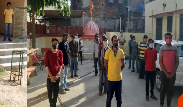 सिरोही में रेड अलर्ट ज्जन अनुशासन पखवाड़े में अनावश्यक घूमने पर कोरेन्टीन किये गए लोग।