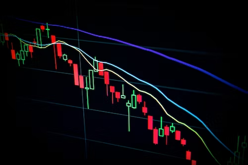 candlesticks on a price chart