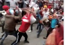 भिनाय कस्बे में परम्परागत रूप से खेली गई कोड़ा मार होली