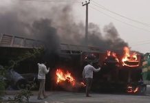 हनुमानगढ़ में दो ट्रकों में लगी आग, 3 लोगों की जलकर मौत