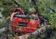 बाराबंकी में रोडवेज की अनुबंधित बस पर गिरा पेड़, 5 लोगों की मौत