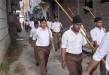 मदन दिलावर कोटा में आरएसएस के पथ संचलन में हुए शामिल