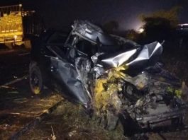 बारां में ट्रक- कार टक्कर में दो की मौत, तीन घायल