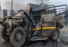 भीलवाड़ा के आसींद में बोलेरो और कार की टक्कर से 6 लोग घायल