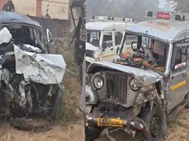 रींगस में कार, सवारी वाहन की टक्कर से 3 लोगों की मौत, 3 घायल