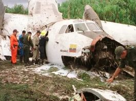 कोलंबिया में विमान हादसे में 15 लोगों की मौत