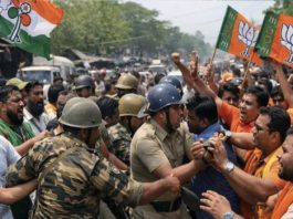 पश्चिम बंगाल के बसंती में भाजपा के प्रचार के दौरान झड़प, 8 पुलिसकर्मी घायल