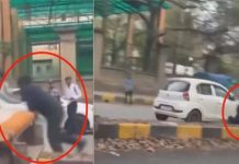 दिल्ली के जनकपुरी में तलाशी के दौरान कार चालक ने कांस्टेबल को बोनट पर घसीटा