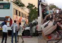 महाराष्ट्र के गड़चिरोली में निजी बस और कार की टक्कर में 5 की मौत, 12 घायल