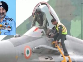 वायु सेना प्रमुख एपी सिंह ने अग्रिम बेस पर मिग-29 लड़ाकू विमान में भरी उड़ान