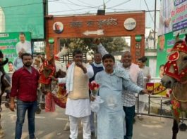 निशांत की एंट्री से जदयू कार्यालय हुआ गुलजार, गेट पर नगाड़े के साथ हाथी घोड़े भी नजर आए