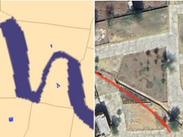 कॉलोनी से आधा बरसाती नाला गायब और UIT आबूरोड से नक्शा