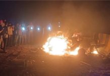 मिर्जापुर में ट्रक की टक्कर से बोलेरो में लगी आग, 11 की जिंदा जलकर मौत