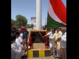 ओम माथुर ने पाली के तख्तगढ़ में सौ फीट ऊंचे तिरंगे का किया अनावरण