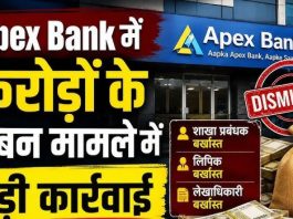 अपेक्स बैंक की बरमकेला शाखा में 18.13 करोड़ रुपए के गबन पर 8 कर्मचारी बर्खास्त