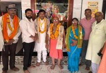 वृंदावन में अजमेर की पुष्पा सैनी का समाज की ओर से स्वागत