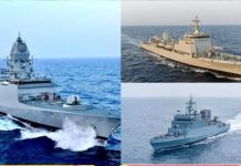 प्रधानमंत्री मोदी ने तीन स्वदेश निर्मित जहाज राष्ट्र को किए समर्पित