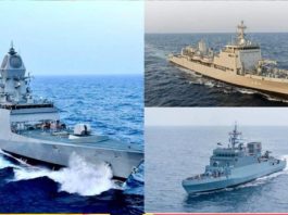 प्रधानमंत्री मोदी ने तीन स्वदेश निर्मित जहाज राष्ट्र को किए समर्पित