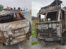 गया : सड़क हादसे में कार में लगी आग, 2 लोग जिंदा जले