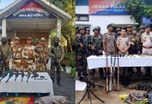 सुरक्षा बलों ने मणिपुर में भारी मात्रा में हथियार बरामद किए, 9 अरेस्ट