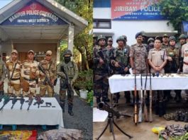 सुरक्षा बलों ने मणिपुर में भारी मात्रा में हथियार बरामद किए, 9 अरेस्ट
