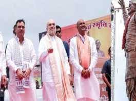 अमित शाह ने किया निम्बाहेड़ा में पूर्व प्रधानमंत्री अटल बिहारी वाजपेयी की प्रतिमा अनावरण