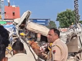 भीलवाड़ा में ट्रेलर की टक्कर से पिकअप चालक की मौत