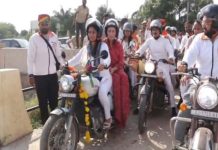 अजमेर में उप मुख्यमंत्री दिया कुमारी ने मोटर साईकिल पर की यात्रा