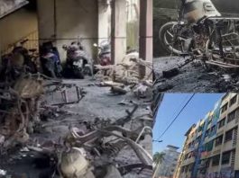 भिवंडी में अपार्टमेंट की पार्किंग में लगी भीषण आग, 14 दोपहिया वाहन जलकर राख