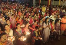 सिरोही के रामझरोखा मैदान में 1008 दीपों से माता की महाआरती