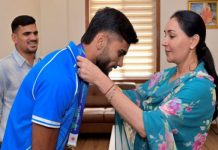 एशियन खेलों के पदक विजेता धर्मवीर चौधरी का जयपुर में अभिनंदन, डिप्टी सीएम दिया कुमारी ने दी बधाई