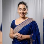 नवरात्रि के चौथे दिन रॉयल ब्लू साड़ी में विद्या बालन का शाही अंदाज, पारंपरिक लुक ने जीता दिल