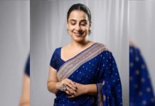 नवरात्रि के चौथे दिन रॉयल ब्लू साड़ी में विद्या बालन का शाही अंदाज, पारंपरिक लुक ने जीता दिल
